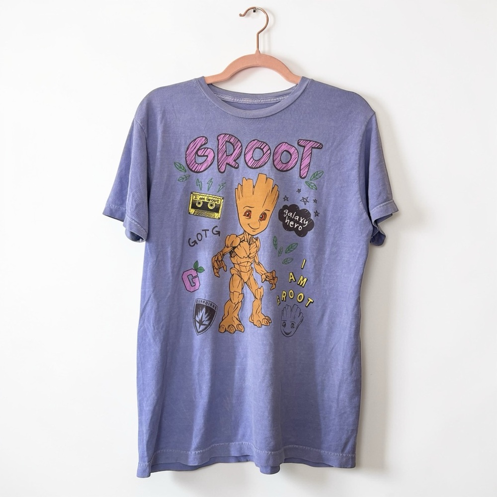 Marvel Guardians of the Galaxy Groot Graphic Vintage Wash Tee Sz M Soft Loose